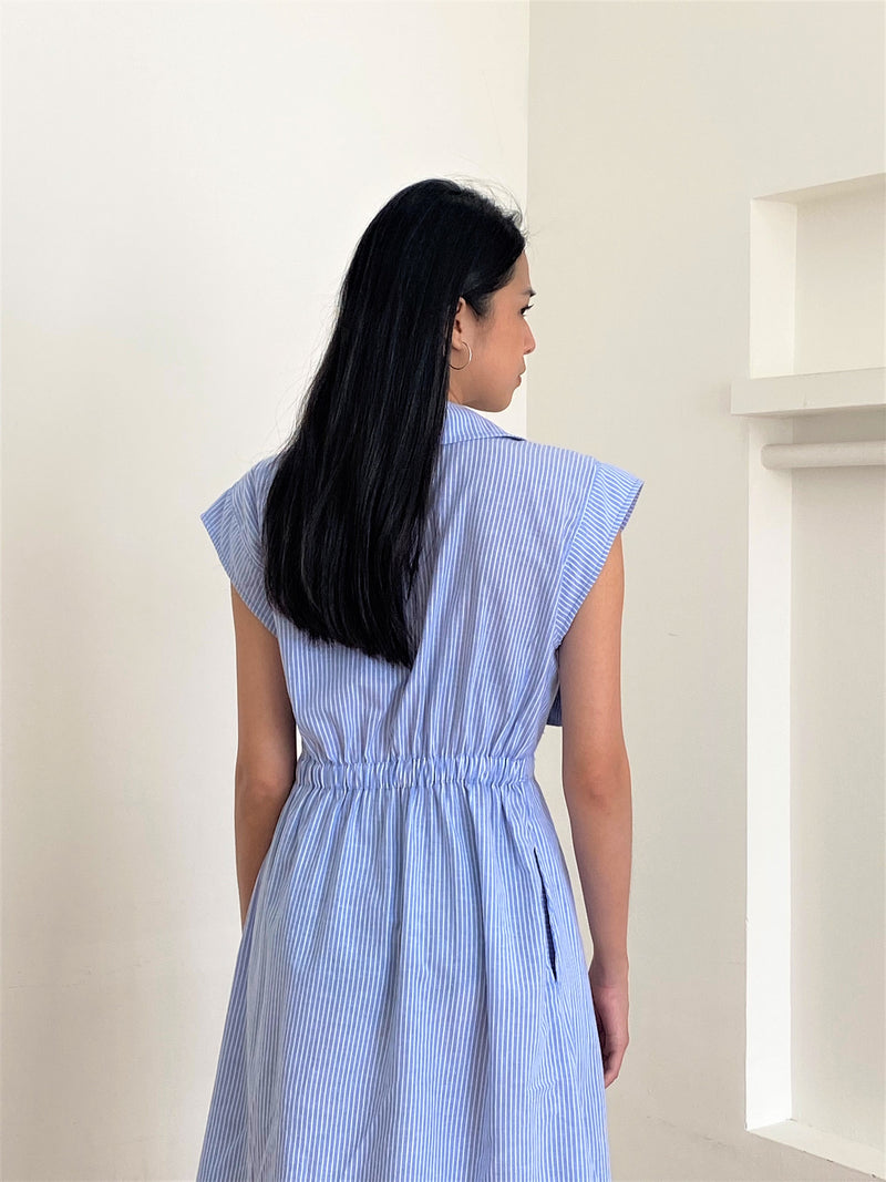 Dei Pocket Dress in Blue Stripe