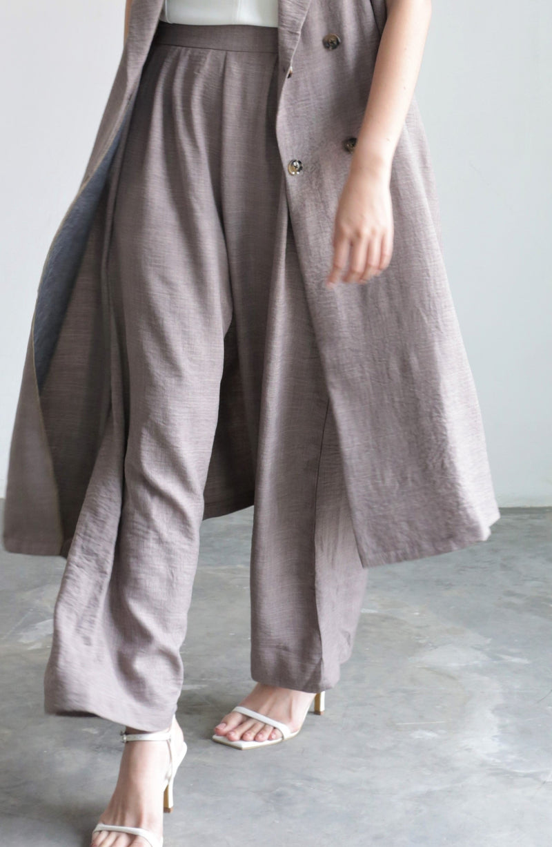 Lois Linen Cullote Pants In Mocca