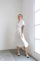 Ceya Flowy Midi Dress in White
