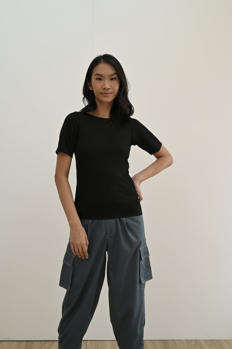 Bora Fitted Top (Long Version) in Black