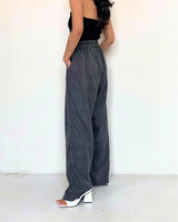 Lois Linen Cullote Pants In Gray