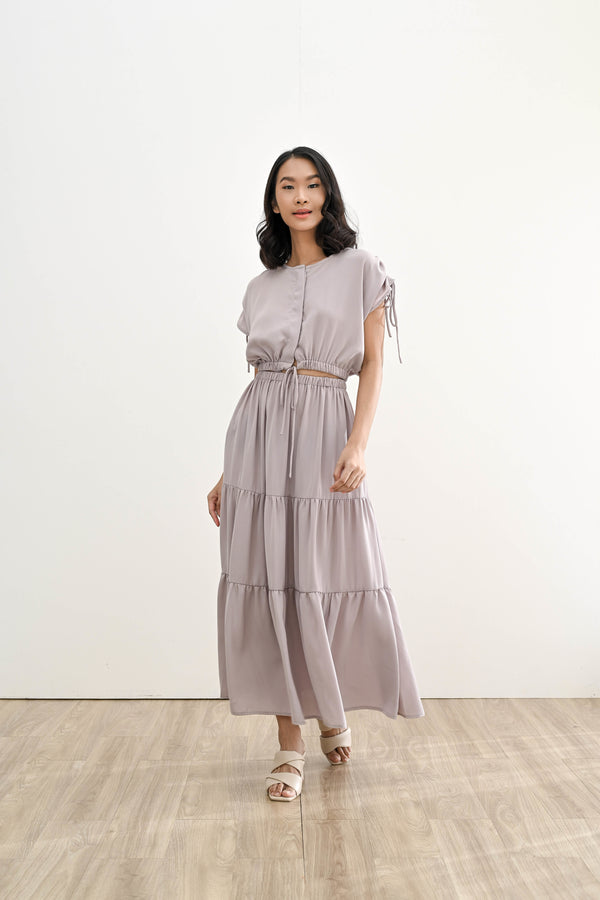 QUINN MAXI SKIRT/DRESS IN ICE GREY