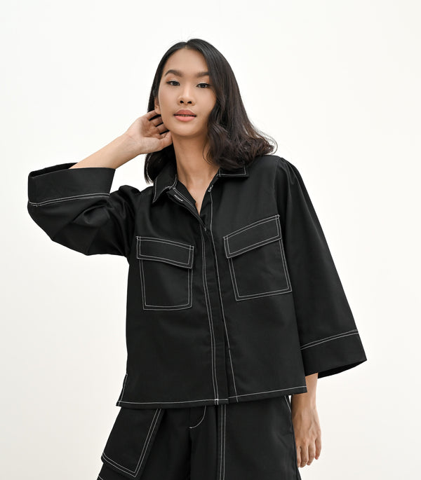 JACKIE TOP IN JET BLACK