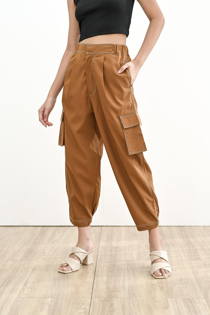 ROBIN CARGO PANTS IN CLAY BROWN