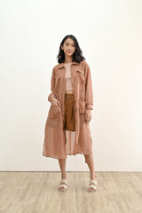 Sheer Outer in Peach Brown