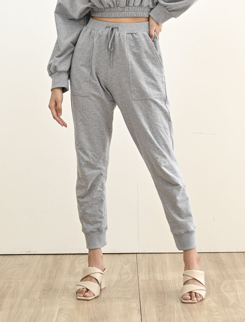 TERRY JOGGER PANTS IN MISTY GREY