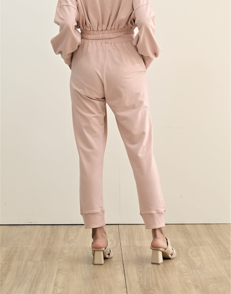 TERRY JOGGER PANTS IN BABY PINK