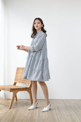 Grateful Tiered Dress in Icy Blue
