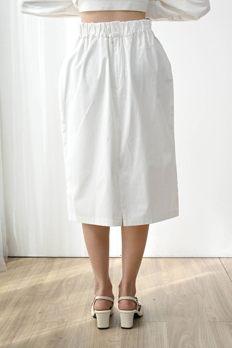 Kind Simple Midi Skirt in Broken White