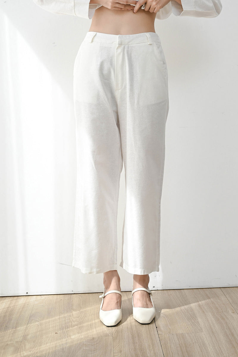 Fearless Linen Outfit Set in White