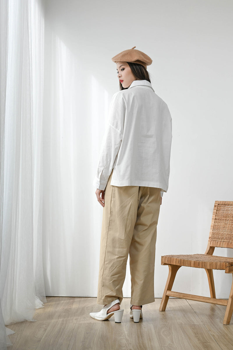 Flap Oversized Shirt in Classic White