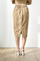Set Humble Cropped Jacket + Kind Simple Midi Skirt in Camel