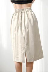Set Humble Cropped Jacket + Kind Simple Midi Skirt in Sand