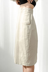 Set Humble Cropped Jacket + Kind Simple Midi Skirt in Sand