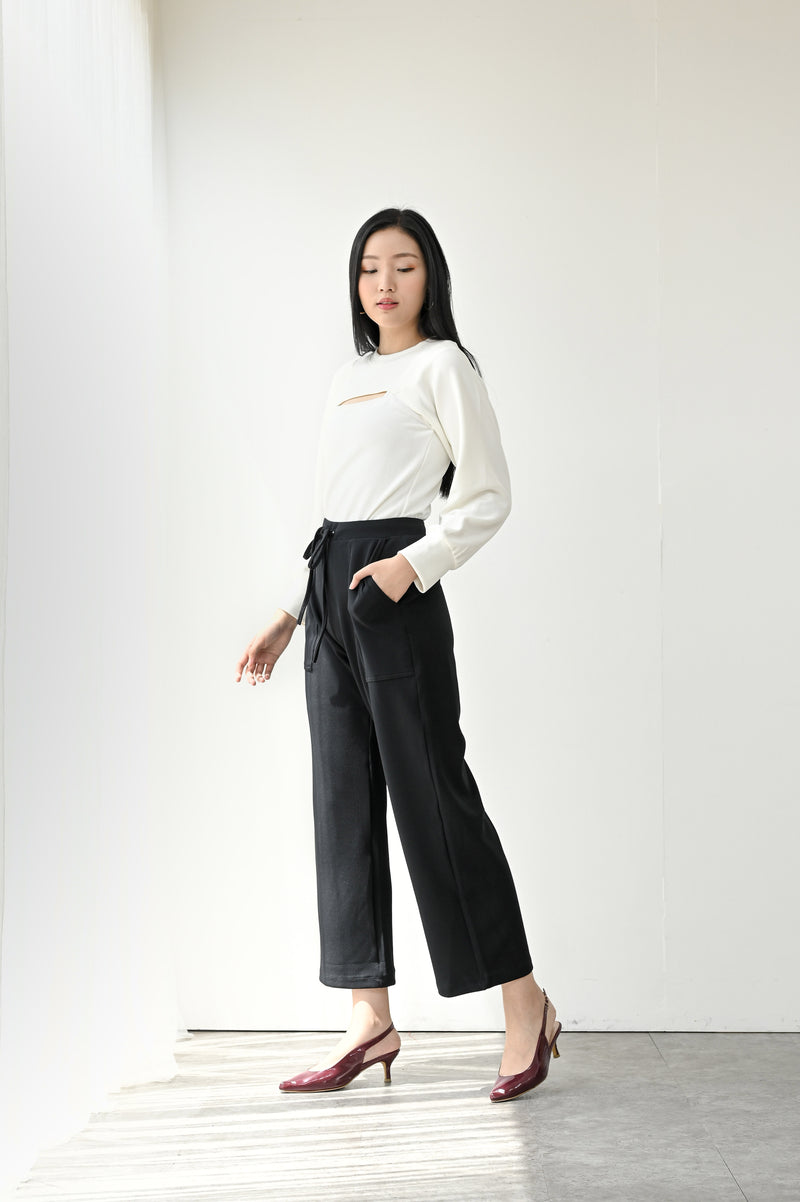 Monza Comfy Cullote Pants in Jet Black