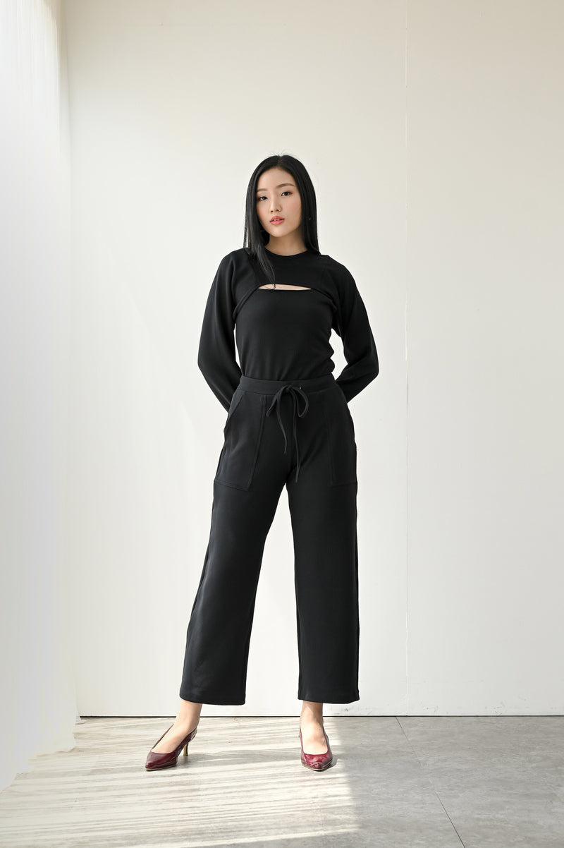 Monza Comfy Cullote Pants in Jet Black