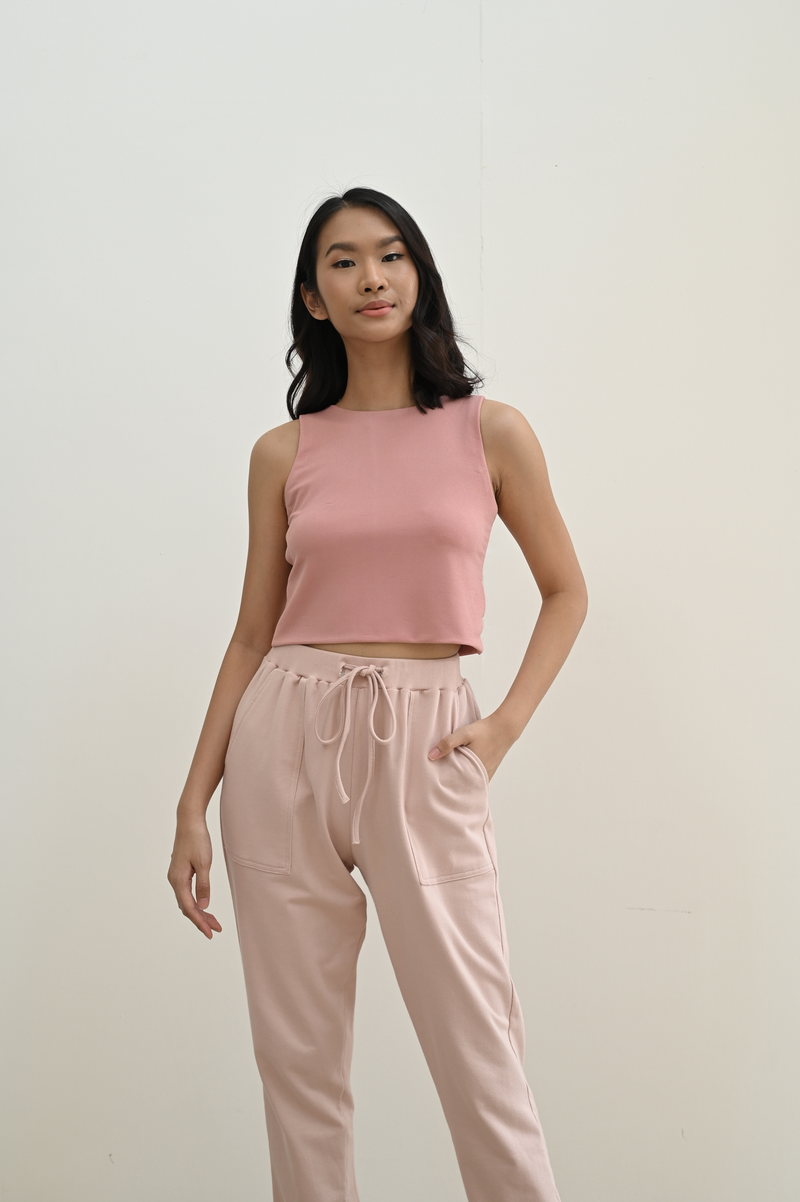 Ava Tanktop (Cropped Version) in Dusty Rose