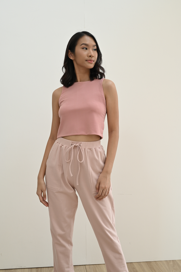 Ava Tanktop (Cropped Version) in Dusty Rose