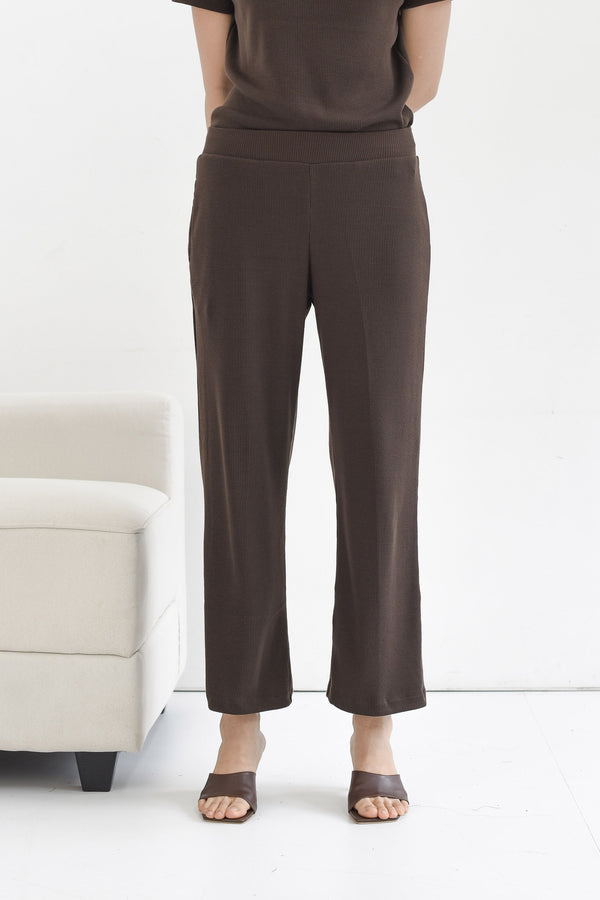 Home Rib Cullote Pants in Dark Coffee