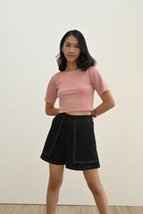 Bora Fitted Top (Cropped Version) in Dusty Rose