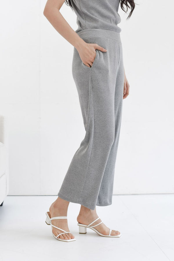 Home Rib Cullote Pants in Grey