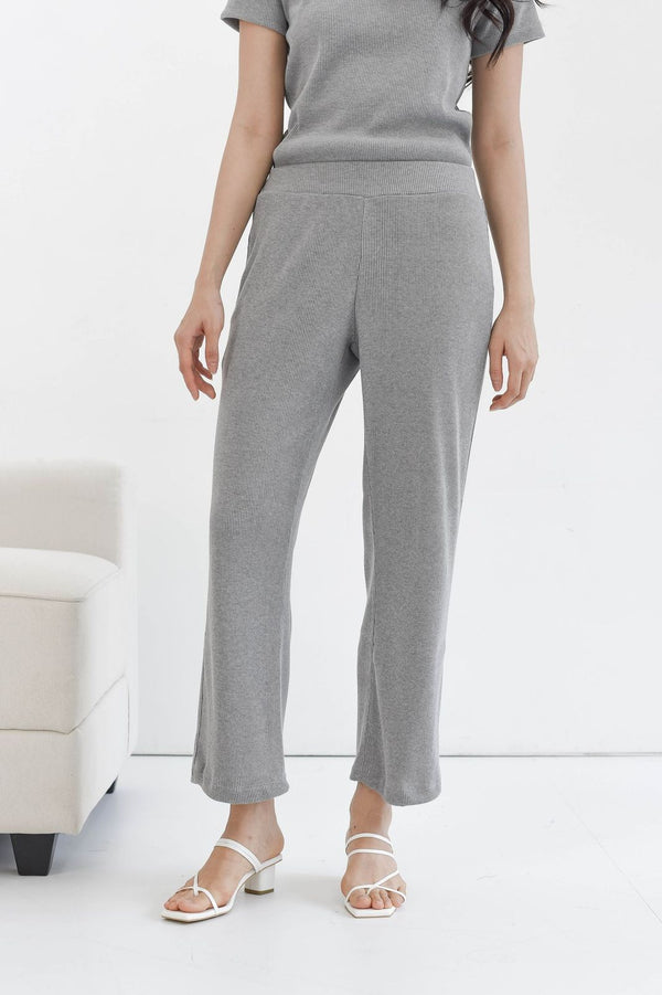 Home Rib Cullote Pants in Grey